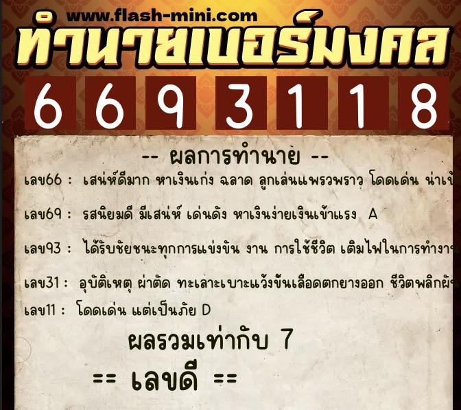 ทำนายเบอร์มงคล 0XX-6693118 ทำนายเบอร์มงคล หมายเลข 082-669311 ทำนายเบอร์มงคล 0XX-6693118 ทำนายเบอร์มงคล หมายเลข 082-669311