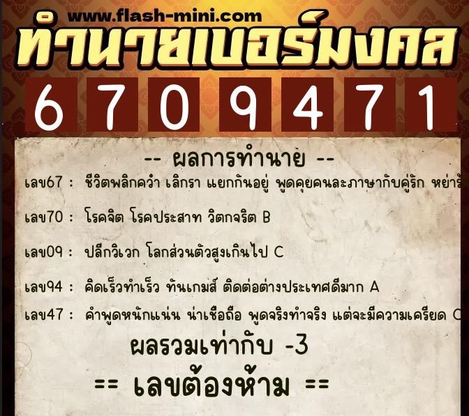 ทำนายเบอร์มงคล 0XX-6709471 ทำนายเบอร์มงคล หมายเลข 085-670947 ทำนายเบอร์มงคล 0XX-6709471 ทำนายเบอร์มงคล หมายเลข 085-670947