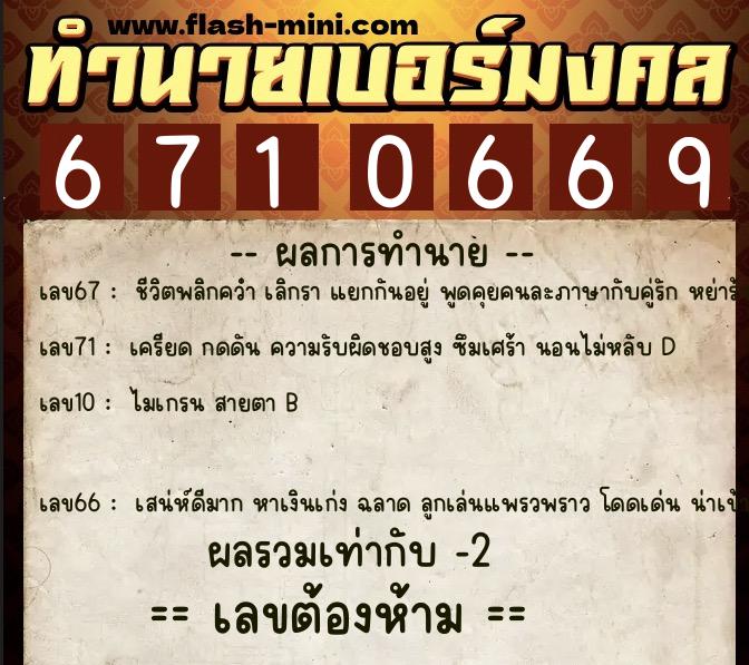 ทำนายเบอร์มงคล 0XX-6710669 ทำนายเบอร์มงคล หมายเลข 094-671066 ทำนายเบอร์มงคล 0XX-6710669 ทำนายเบอร์มงคล หมายเลข 094-671066