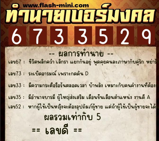 ทำนายเบอร์มงคล 0XX-6733529  ทำนายเบอร์มงคล หมายเลข 060-673352  ทำนายเบอร์มงคล 0XX-6733529  ทำนายเบอร์มงคล หมายเลข 060-673352