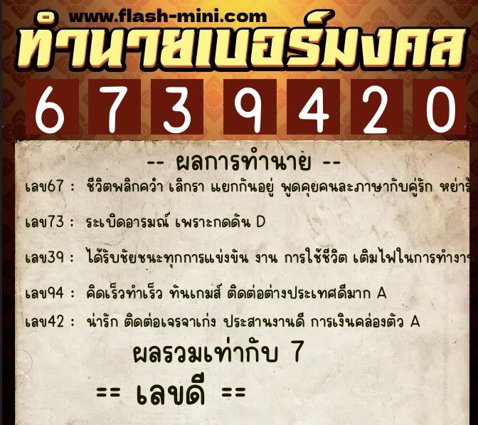 ทำนายเบอร์มงคล 0XX-6739420 ทำนายเบอร์มงคล หมายเลข 084-673942 ทำนายเบอร์มงคล 0XX-6739420 ทำนายเบอร์มงคล หมายเลข 084-673942