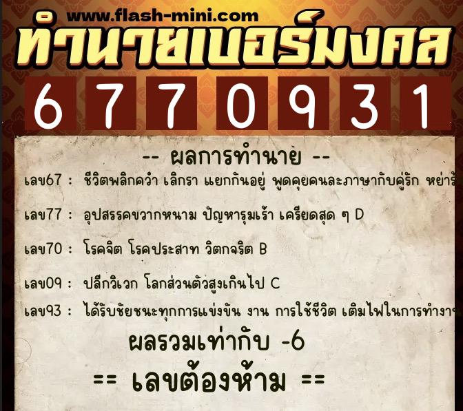 ทำนายเบอร์มงคล 0XX-6770931 ทำนายเบอร์มงคล หมายเลข 086-677093 ทำนายเบอร์มงคล 0XX-6770931 ทำนายเบอร์มงคล หมายเลข 086-677093