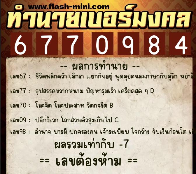 ทำนายเบอร์มงคล 0XX-6770984 ทำนายเบอร์มงคล หมายเลข 095-677098 ทำนายเบอร์มงคล 0XX-6770984 ทำนายเบอร์มงคล หมายเลข 095-677098