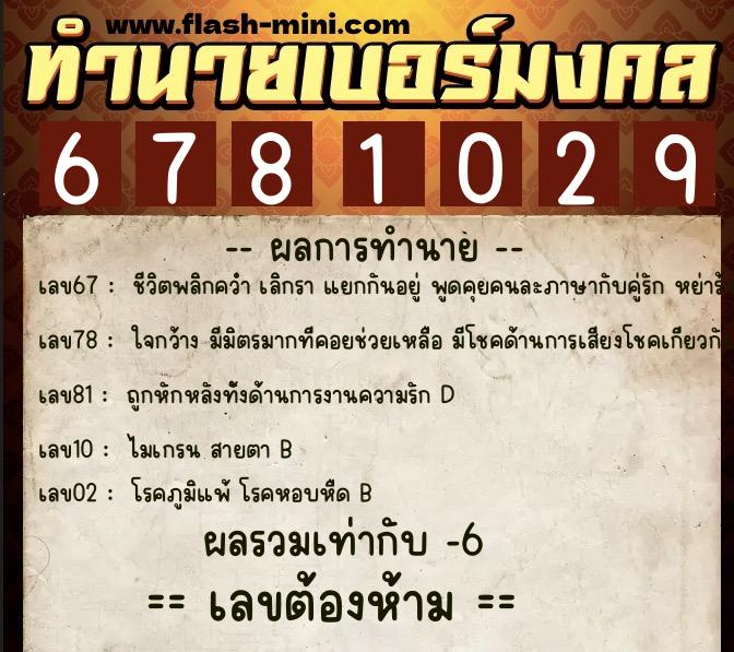 ทำนายเบอร์มงคล 0XX-6781029 ทำนายเบอร์มงคล หมายเลข 094-678102 ทำนายเบอร์มงคล 0XX-6781029 ทำนายเบอร์มงคล หมายเลข 094-678102