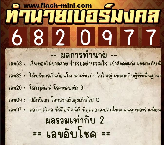ทำนายเบอร์มงคล 0XX-6820977 ทำนายเบอร์มงคล หมายเลข 095-682097 ทำนายเบอร์มงคล 0XX-6820977 ทำนายเบอร์มงคล หมายเลข 095-682097