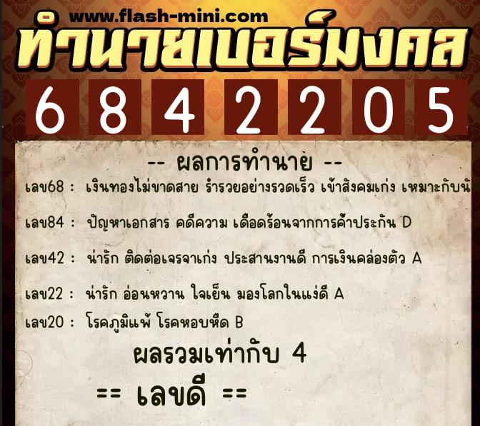 ทำนายเบอร์มงคล 0XX-6842205 ทำนายเบอร์มงคล หมายเลข 095-684220 ทำนายเบอร์มงคล 0XX-6842205 ทำนายเบอร์มงคล หมายเลข 095-684220