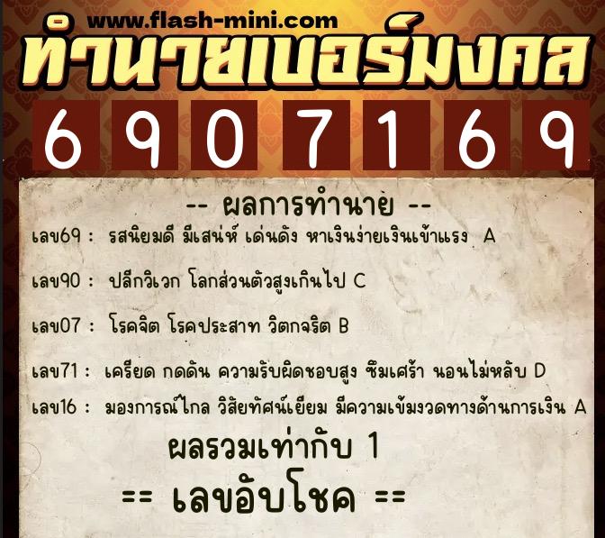 ทำนายเบอร์มงคล 0XX-6907169 ทำนายเบอร์มงคล หมายเลข 086-690716 ทำนายเบอร์มงคล 0XX-6907169 ทำนายเบอร์มงคล หมายเลข 086-690716