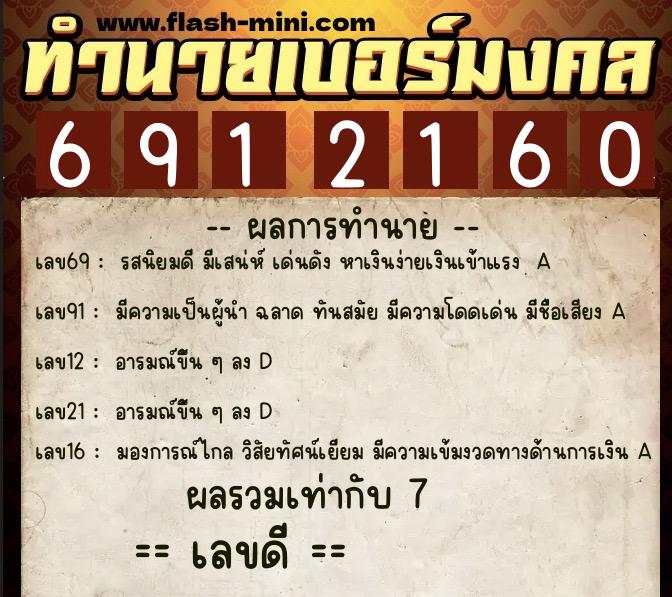 ทำนายเบอร์มงคล 0XX-6912160 ทำนายเบอร์มงคล หมายเลข 080-691216 ทำนายเบอร์มงคล 0XX-6912160 ทำนายเบอร์มงคล หมายเลข 080-691216