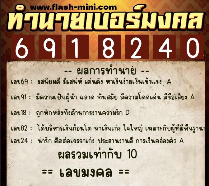 ทำนายเบอร์มงคล 0XX-6918240 ทำนายเบอร์มงคล หมายเลข 094-691824 ทำนายเบอร์มงคล 0XX-6918240 ทำนายเบอร์มงคล หมายเลข 094-691824