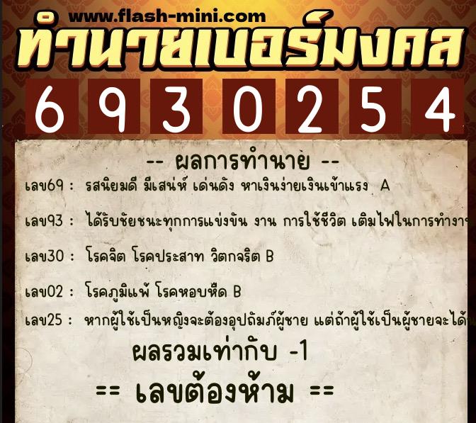 ทำนายเบอร์มงคล 0XX-6930254 ทำนายเบอร์มงคล หมายเลข 091-693025 ทำนายเบอร์มงคล 0XX-6930254 ทำนายเบอร์มงคล หมายเลข 091-693025