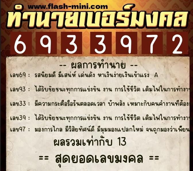 ทำนายเบอร์มงคล 0XX-6933972 ทำนายเบอร์มงคล หมายเลข 084-693397 ทำนายเบอร์มงคล 0XX-6933972 ทำนายเบอร์มงคล หมายเลข 084-693397