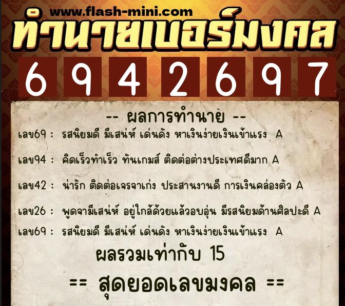 ทำนายเบอร์มงคล 0XX-6942697 ทำนายเบอร์มงคล หมายเลข 095-694269 ทำนายเบอร์มงคล 0XX-6942697 ทำนายเบอร์มงคล หมายเลข 095-694269