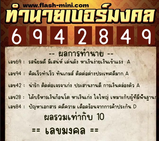 ทำนายเบอร์มงคล 0XX-6942849 ทำนายเบอร์มงคล หมายเลข 091-694284 ทำนายเบอร์มงคล 0XX-6942849 ทำนายเบอร์มงคล หมายเลข 091-694284