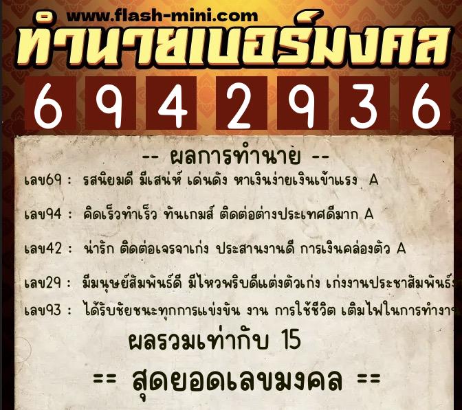 ทำนายเบอร์มงคล 0XX-6942936 ทำนายเบอร์มงคล หมายเลข 066-694293 ทำนายเบอร์มงคล 0XX-6942936 ทำนายเบอร์มงคล หมายเลข 066-694293