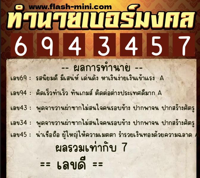 ทำนายเบอร์มงคล 0XX-6943457 ทำนายเบอร์มงคล หมายเลข 086-694345 ทำนายเบอร์มงคล 0XX-6943457 ทำนายเบอร์มงคล หมายเลข 086-694345