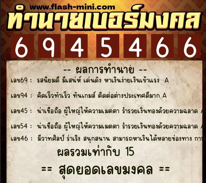ทำนายเบอร์มงคล 0XX-6945466 ทำนายเบอร์มงคล หมายเลข 092-694546 ทำนายเบอร์มงคล 0XX-6945466 ทำนายเบอร์มงคล หมายเลข 092-694546