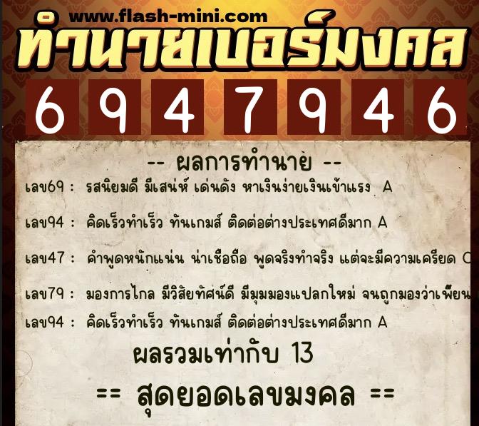 ทำนายเบอร์มงคล 0XX-6947946 ทำนายเบอร์มงคล หมายเลข 083-694794 ทำนายเบอร์มงคล 0XX-6947946 ทำนายเบอร์มงคล หมายเลข 083-694794