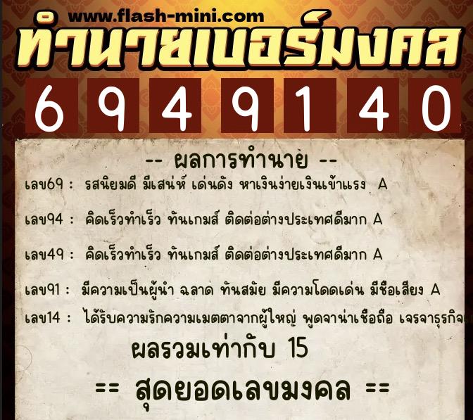 ทำนายเบอร์มงคล 0XX-6949140 ทำนายเบอร์มงคล หมายเลข 097-694914 ทำนายเบอร์มงคล 0XX-6949140 ทำนายเบอร์มงคล หมายเลข 097-694914