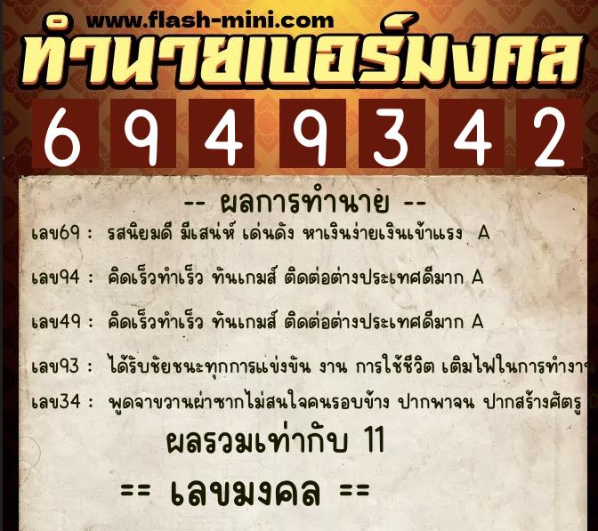 ทำนายเบอร์มงคล 0XX-6949342 ทำนายเบอร์มงคล หมายเลข 096-694934 ทำนายเบอร์มงคล 0XX-6949342 ทำนายเบอร์มงคล หมายเลข 096-694934