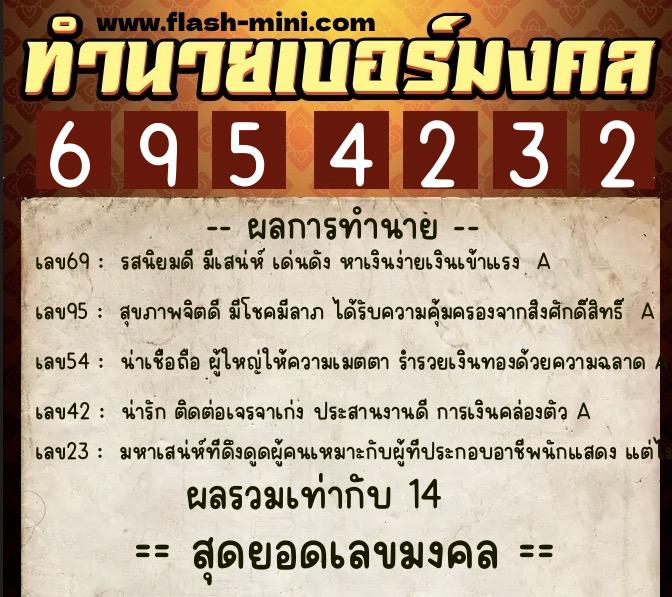 ทำนายเบอร์มงคล 0XX-6954232 ทำนายเบอร์มงคล หมายเลข 098-695423 ทำนายเบอร์มงคล 0XX-6954232 ทำนายเบอร์มงคล หมายเลข 098-695423