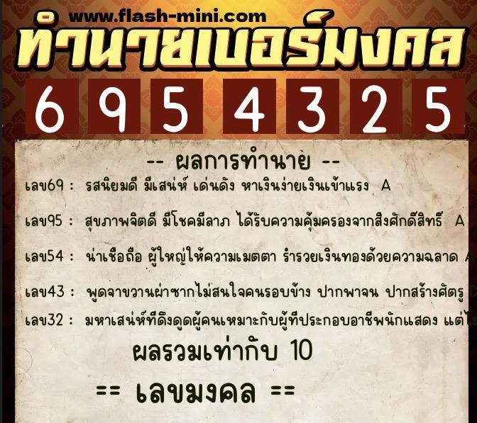 ทำนายเบอร์มงคล 0XX-6954325 ทำนายเบอร์มงคล หมายเลข 092-695432 ทำนายเบอร์มงคล 0XX-6954325 ทำนายเบอร์มงคล หมายเลข 092-695432