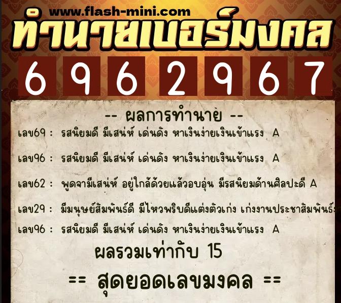 ทำนายเบอร์มงคล 0XX-6962967 ทำนายเบอร์มงคล หมายเลข 061-696296 ทำนายเบอร์มงคล 0XX-6962967 ทำนายเบอร์มงคล หมายเลข 061-696296