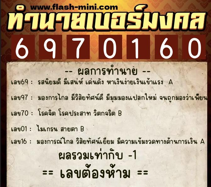 ทำนายเบอร์มงคล 0XX-6970160 ทำนายเบอร์มงคล หมายเลข 098-697016 ทำนายเบอร์มงคล 0XX-6970160 ทำนายเบอร์มงคล หมายเลข 098-697016