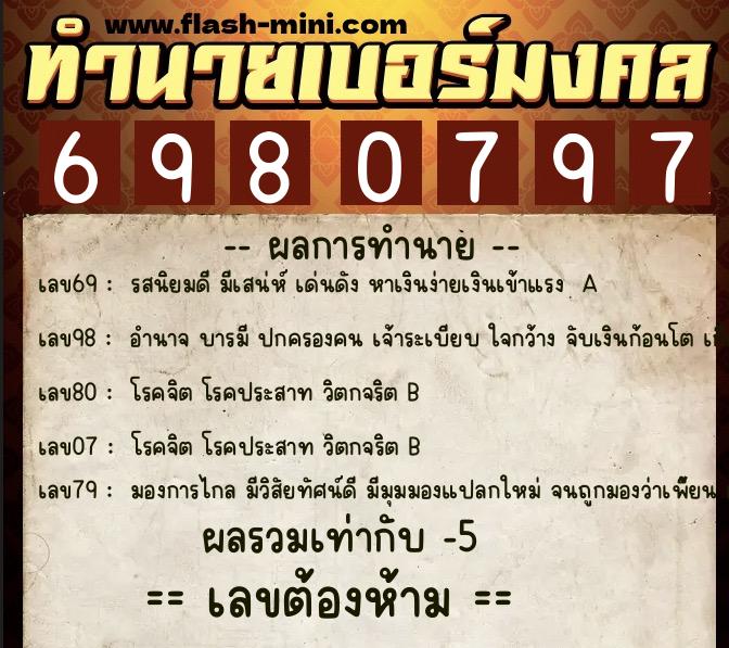 ทำนายเบอร์มงคล 0XX-6980797 ทำนายเบอร์มงคล หมายเลข 068-698079 ทำนายเบอร์มงคล 0XX-6980797 ทำนายเบอร์มงคล หมายเลข 068-698079