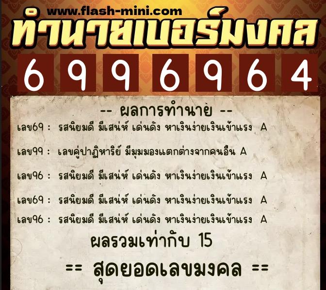 ทำนายเบอร์มงคล 0XX-6996964 ทำนายเบอร์มงคล หมายเลข 088-699696 ทำนายเบอร์มงคล 0XX-6996964 ทำนายเบอร์มงคล หมายเลข 088-699696