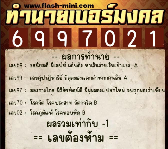ทำนายเบอร์มงคล 0XX-6997021 ทำนายเบอร์มงคล หมายเลข 084-699702 ทำนายเบอร์มงคล 0XX-6997021 ทำนายเบอร์มงคล หมายเลข 084-699702
