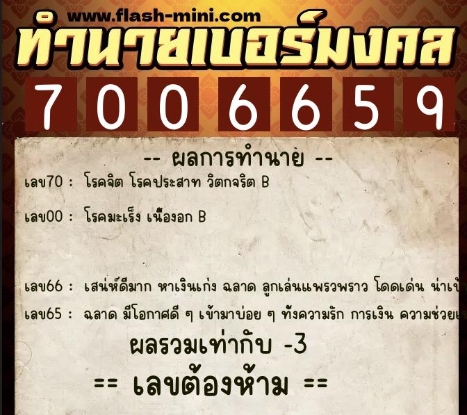ทำนายเบอร์มงคล 0XX-7006659 ทำนายเบอร์มงคล หมายเลข 091-700665 ทำนายเบอร์มงคล 0XX-7006659 ทำนายเบอร์มงคล หมายเลข 091-700665