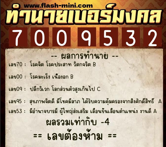 ทำนายเบอร์มงคล 0XX-7009532 ทำนายเบอร์มงคล หมายเลข 095-700953 ทำนายเบอร์มงคล 0XX-7009532 ทำนายเบอร์มงคล หมายเลข 095-700953