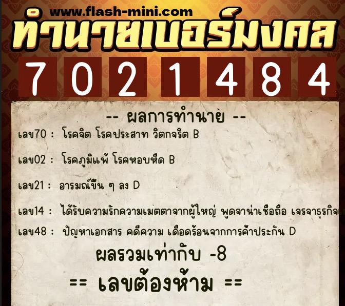ทำนายเบอร์มงคล 0XX-7021484 ทำนายเบอร์มงคล หมายเลข 098-702148 ทำนายเบอร์มงคล 0XX-7021484 ทำนายเบอร์มงคล หมายเลข 098-702148