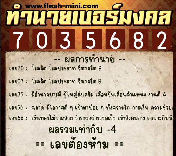 ทำนายเบอร์มงคล 0XX-7035682 ทำนายเบอร์มงคล หมายเลข 087-703568 ทำนายเบอร์มงคล 0XX-7035682 ทำนายเบอร์มงคล หมายเลข 087-703568