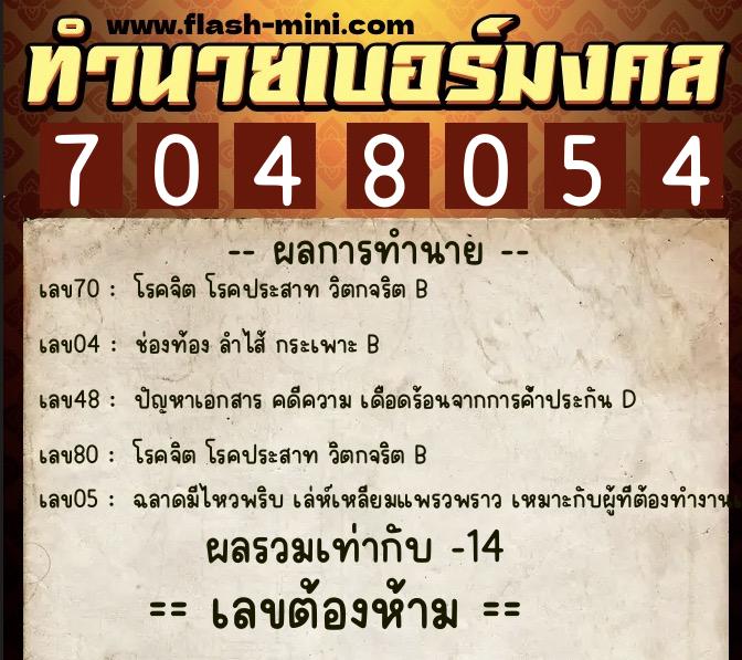 ทำนายเบอร์มงคล 0XX-7048054 ทำนายเบอร์มงคล หมายเลข 069-704805 ทำนายเบอร์มงคล 0XX-7048054 ทำนายเบอร์มงคล หมายเลข 069-704805