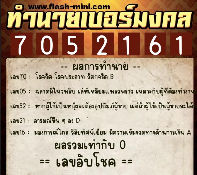 ทำนายเบอร์มงคล 0XX-7052161 ทำนายเบอร์มงคล หมายเลข 098-705216 ทำนายเบอร์มงคล 0XX-7052161 ทำนายเบอร์มงคล หมายเลข 098-705216