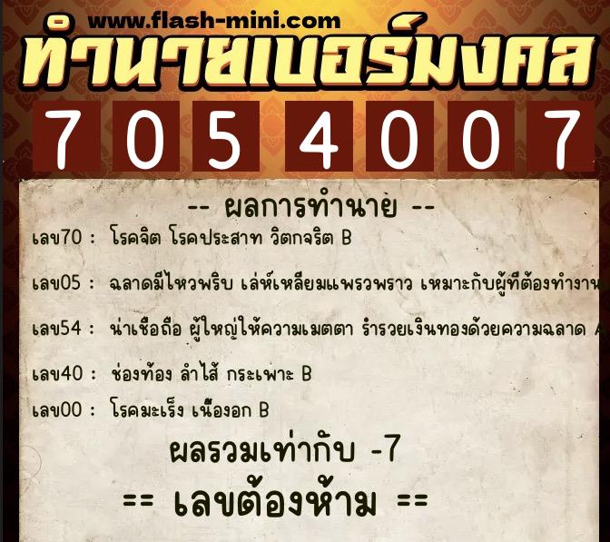 ทำนายเบอร์มงคล 0XX-7054007 ทำนายเบอร์มงคล หมายเลข 069-705400 ทำนายเบอร์มงคล 0XX-7054007 ทำนายเบอร์มงคล หมายเลข 069-705400