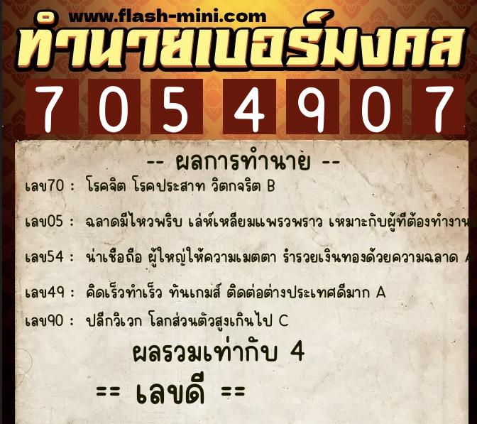 ทำนายเบอร์มงคล 0XX-7054907  ทำนายเบอร์มงคล หมายเลข 085-705490  ทำนายเบอร์มงคล 0XX-7054907  ทำนายเบอร์มงคล หมายเลข 085-705490