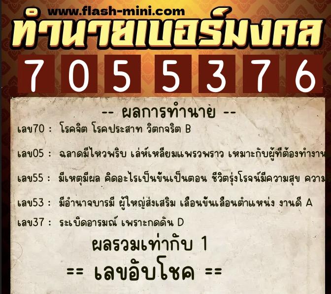 ทำนายเบอร์มงคล 0XX-7055376 ทำนายเบอร์มงคล หมายเลข 096-705537 ทำนายเบอร์มงคล 0XX-7055376 ทำนายเบอร์มงคล หมายเลข 096-705537