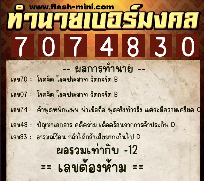ทำนายเบอร์มงคล 0XX-7074830 ทำนายเบอร์มงคล หมายเลข 063-707483 ทำนายเบอร์มงคล 0XX-7074830 ทำนายเบอร์มงคล หมายเลข 063-707483