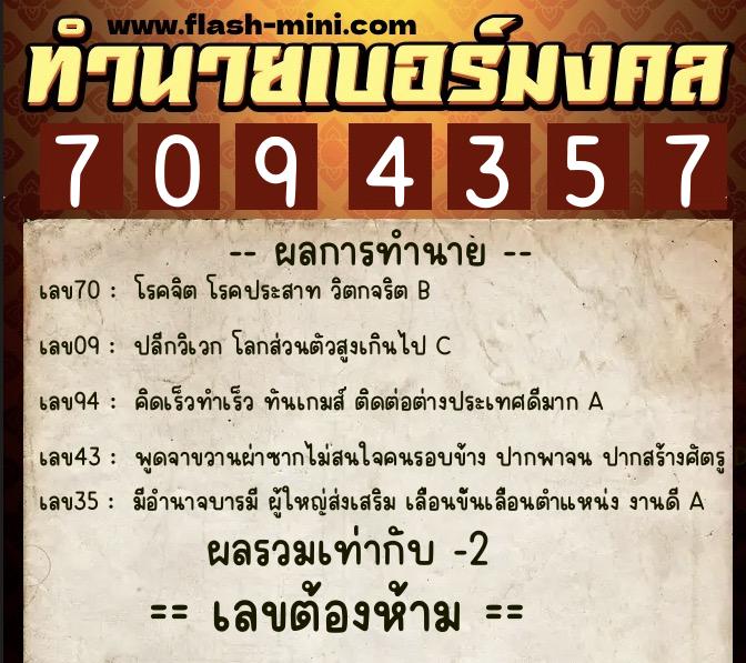 ทำนายเบอร์มงคล 0XX-7094357 ทำนายเบอร์มงคล หมายเลข 095-709435 ทำนายเบอร์มงคล 0XX-7094357 ทำนายเบอร์มงคล หมายเลข 095-709435