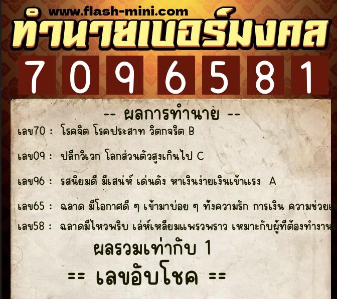 ทำนายเบอร์มงคล 0XX-7096581 ทำนายเบอร์มงคล หมายเลข 064-709658 ทำนายเบอร์มงคล 0XX-7096581 ทำนายเบอร์มงคล หมายเลข 064-709658