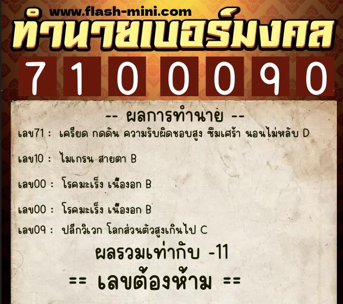ทำนายเบอร์มงคล 0XX-7100090 ทำนายเบอร์มงคล หมายเลข 090-710009 ทำนายเบอร์มงคล 0XX-7100090 ทำนายเบอร์มงคล หมายเลข 090-710009
