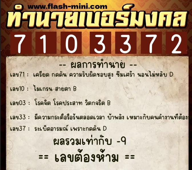 ทำนายเบอร์มงคล 0XX-7103372 ทำนายเบอร์มงคล หมายเลข 094-710337 ทำนายเบอร์มงคล 0XX-7103372 ทำนายเบอร์มงคล หมายเลข 094-710337