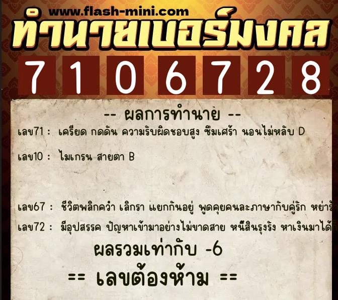 ทำนายเบอร์มงคล 0XX-7106728 ทำนายเบอร์มงคล หมายเลข 060-710672 ทำนายเบอร์มงคล 0XX-7106728 ทำนายเบอร์มงคล หมายเลข 060-710672