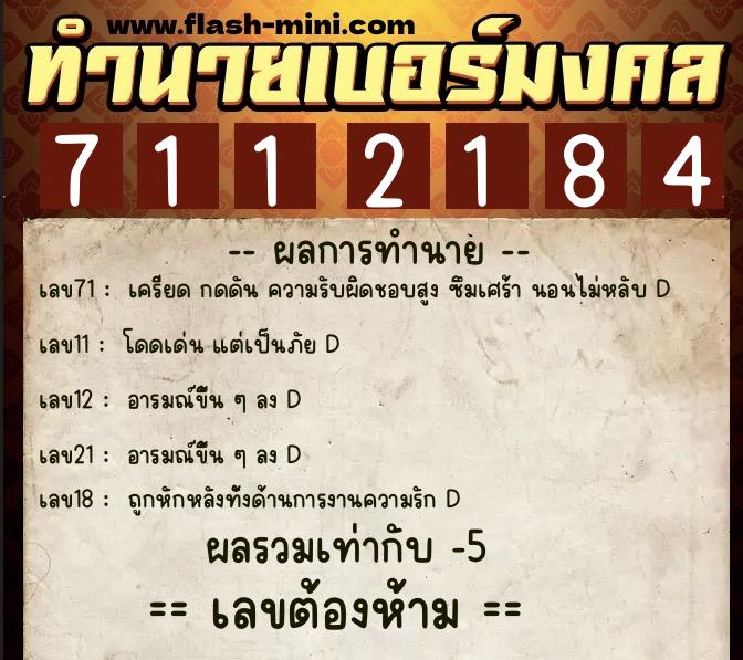 ทำนายเบอร์มงคล 0XX-7112184 ทำนายเบอร์มงคล หมายเลข 066-711218 ทำนายเบอร์มงคล 0XX-7112184 ทำนายเบอร์มงคล หมายเลข 066-711218