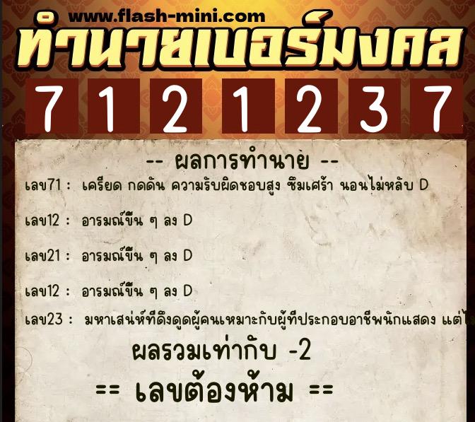 ทำนายเบอร์มงคล 0XX-7121237 ทำนายเบอร์มงคล หมายเลข 067-712123 ทำนายเบอร์มงคล 0XX-7121237 ทำนายเบอร์มงคล หมายเลข 067-712123