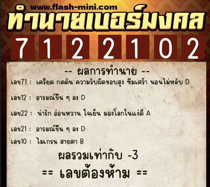 ทำนายเบอร์มงคล 0XX-7122102 ทำนายเบอร์มงคล หมายเลข 090-712210 ทำนายเบอร์มงคล 0XX-7122102 ทำนายเบอร์มงคล หมายเลข 090-712210