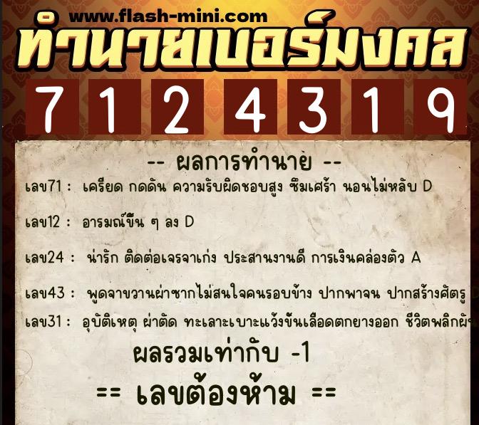 ทำนายเบอร์มงคล 0XX-7124319 ทำนายเบอร์มงคล หมายเลข 083-712431 ทำนายเบอร์มงคล 0XX-7124319 ทำนายเบอร์มงคล หมายเลข 083-712431