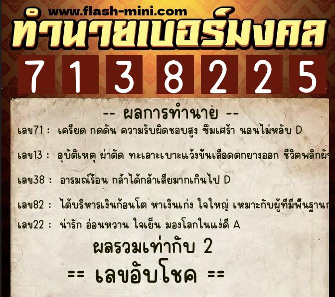 ทำนายเบอร์มงคล 0XX-7138225 ทำนายเบอร์มงคล หมายเลข 093-713822 ทำนายเบอร์มงคล 0XX-7138225 ทำนายเบอร์มงคล หมายเลข 093-713822